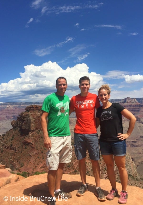 Visiting Grand Canyon National Park - hiking the South Kaibab Trail to Cedar Ridge is a good day hike. 