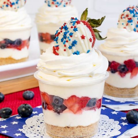 No Bake White Chocolate Cheesecake Parfaits