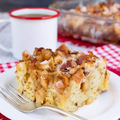 Maple Bacon Apple Cinnamon Roll Bake - Inside BruCrew Life