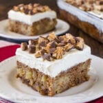 Apple Snickers Cake with Pudding Frosting