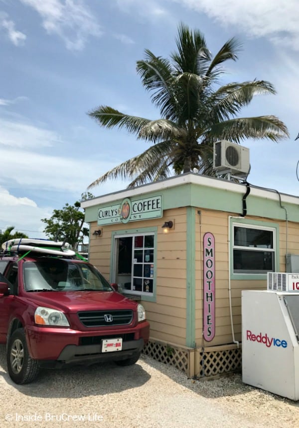 Jeep outside Curly's Coffee in Marathon, FL. 