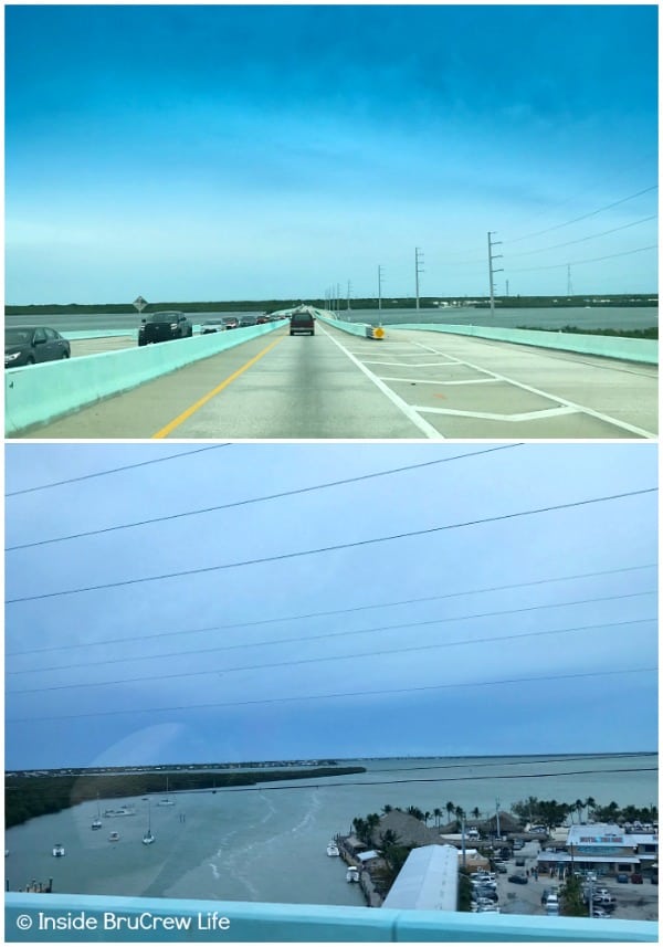 Two pictures of the Overseas Highway from Miami to Key West.