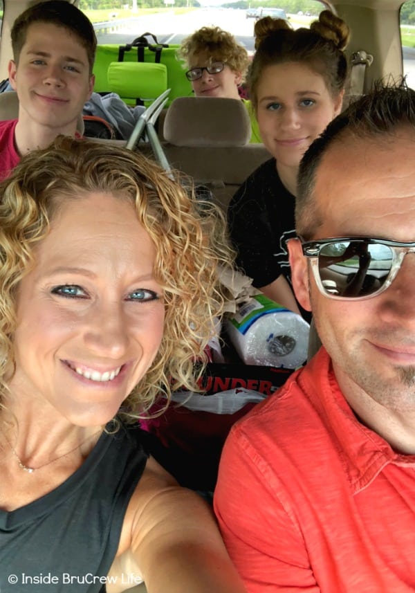 Family picture in the Jeep.