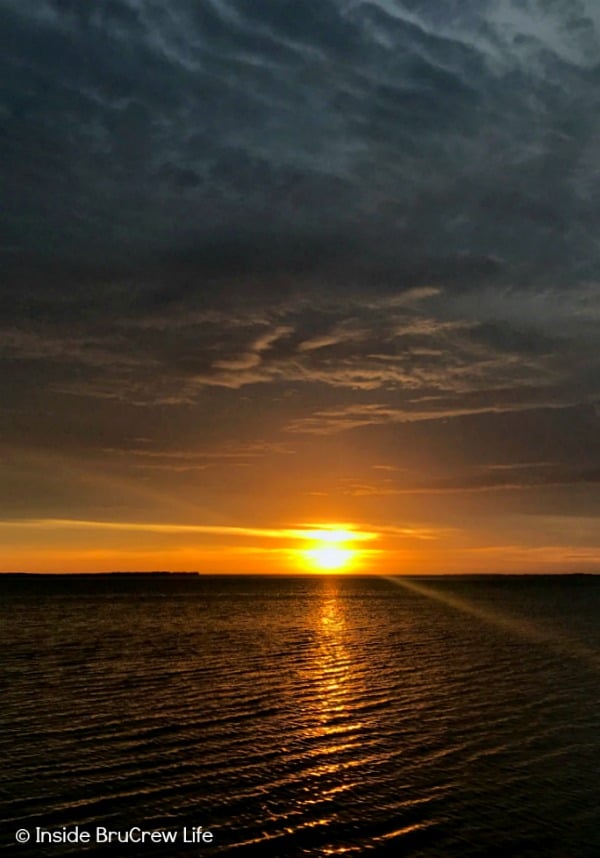 A picture of a sunset over the water in Key Largo.