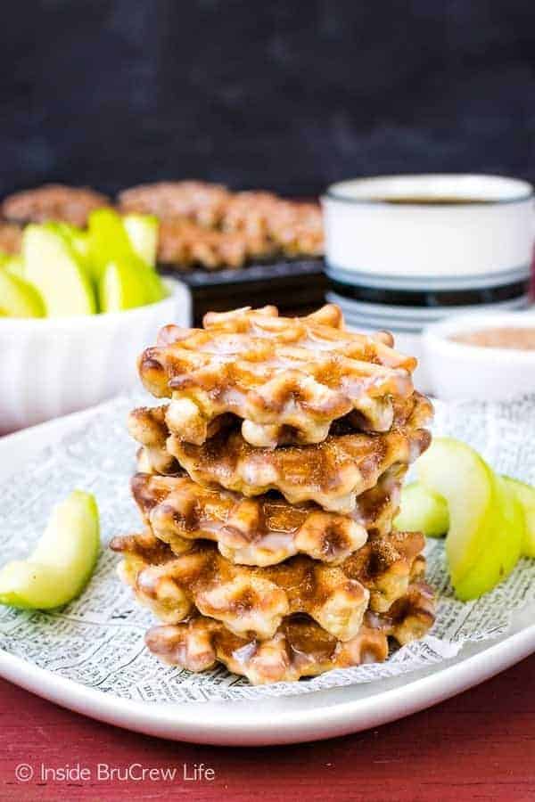 Mini Apple Fritter Waffle Donuts