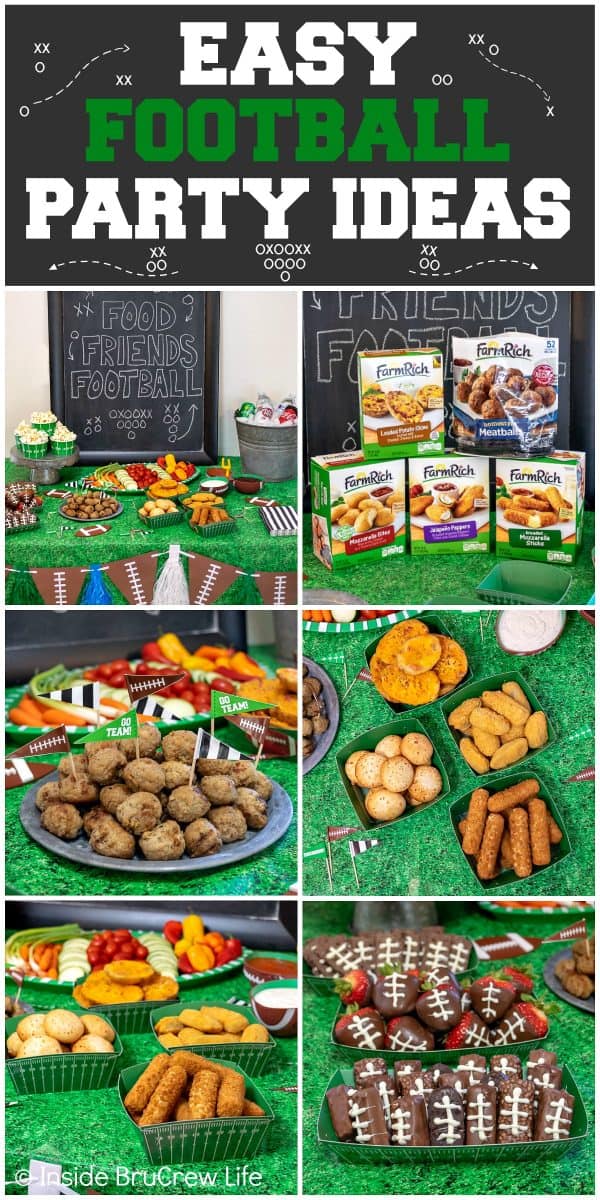 Easy Football Party Ideas - plan a simple game day gathering with these easy tips for snacks, drinks, dessert, and decorations! #footballparty #gameday #gamedaysnacks #farmrich #ad #winndixie #partytips 