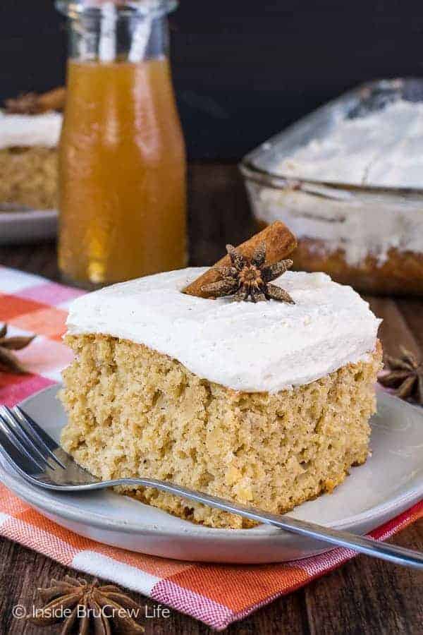 Apple Cider Cake - fresh apples, cider, and spices make this easy cake an amazing dessert!