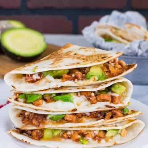 BBQ Chicken & Avocado Quesadillas