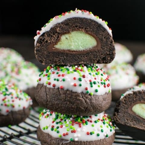 Mint Chocolate Snowball Cookies