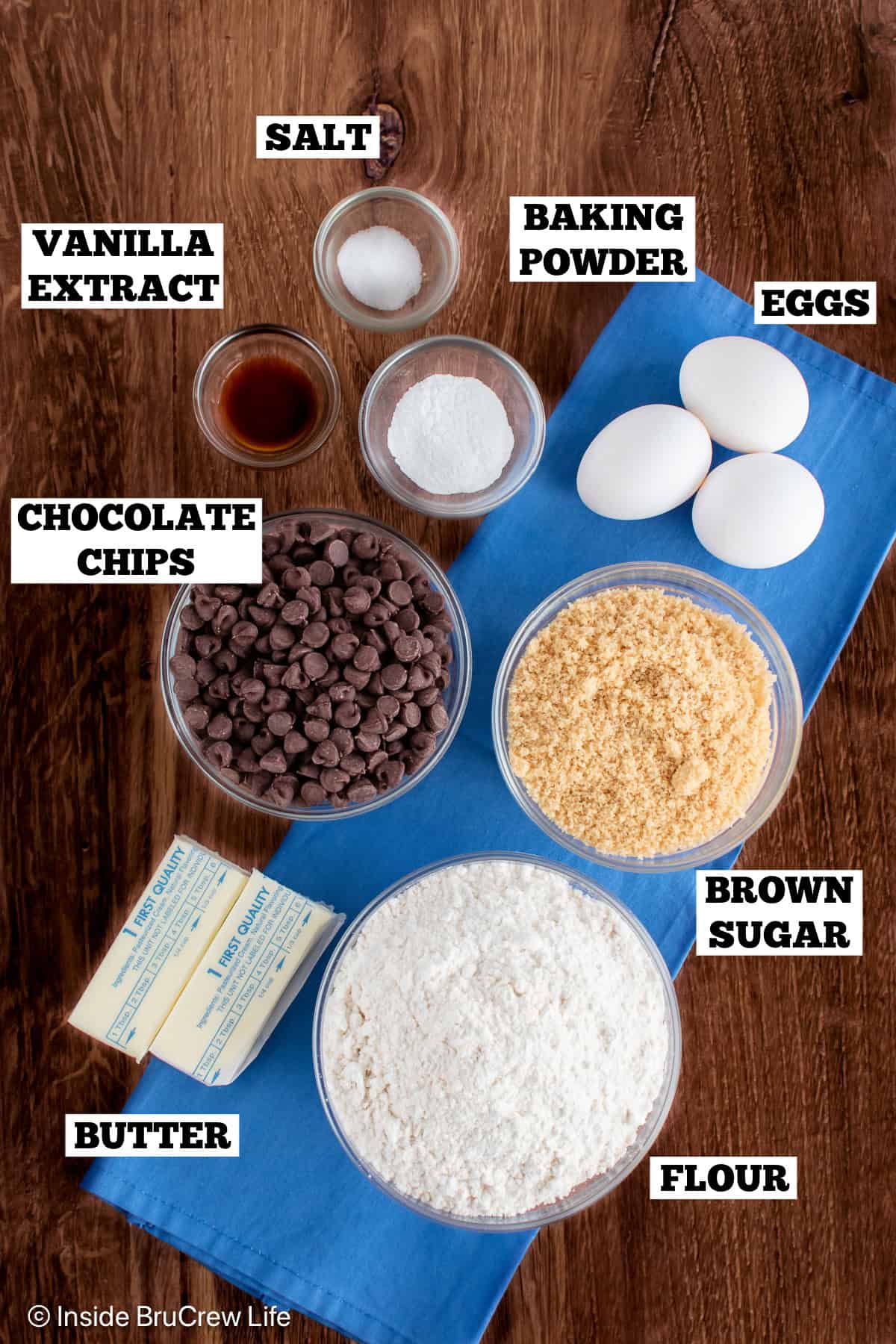 Congo bars ingredients with text labels.