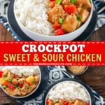Pinterest image for crockpot sweet and sour chicken.