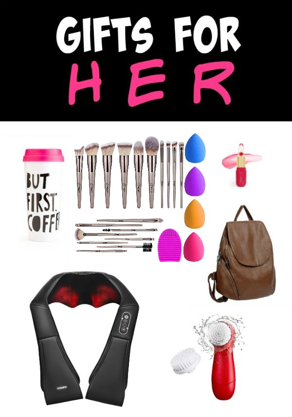 A collage of gift ideas for the women in your life