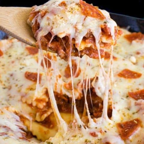 Meat Lover’s Pizza Skillet Ravioli