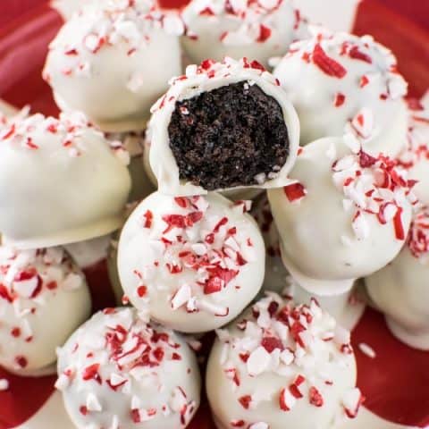 Peppermint Brownie Truffles