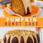 Pinterest image for pumpkin bundt cake.