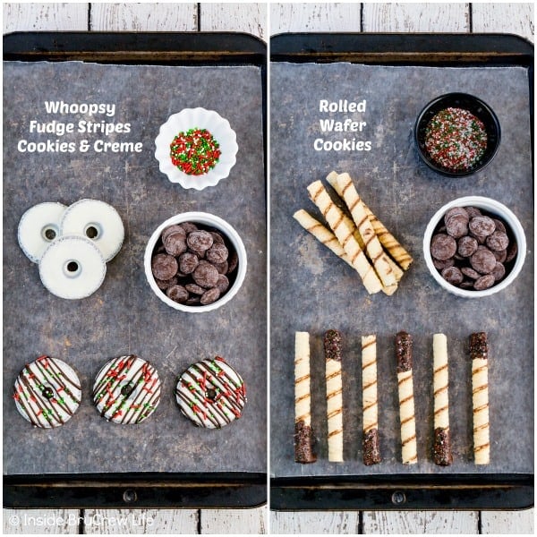 Overhead picture of decorated store bought cookies.