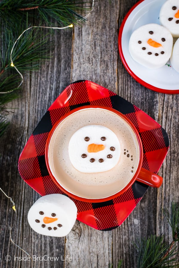 Snowman Marshmallow Hot Chocolate Toppers