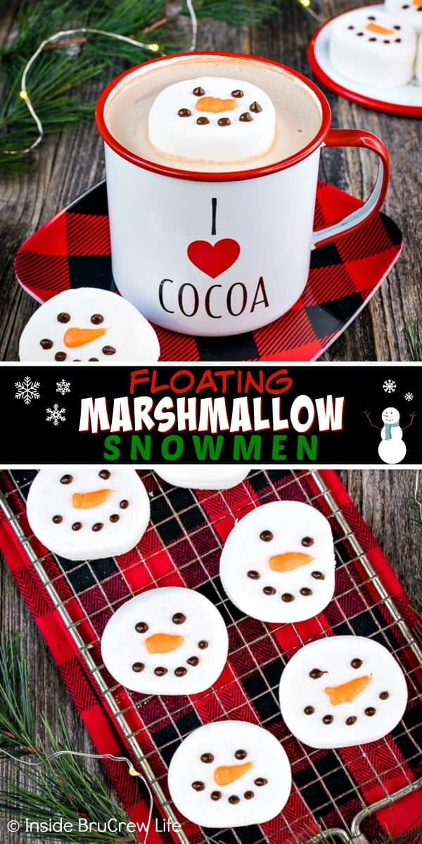 Marshmallow Snowman Hot Chocolate Toppers - Courtney's Sweets