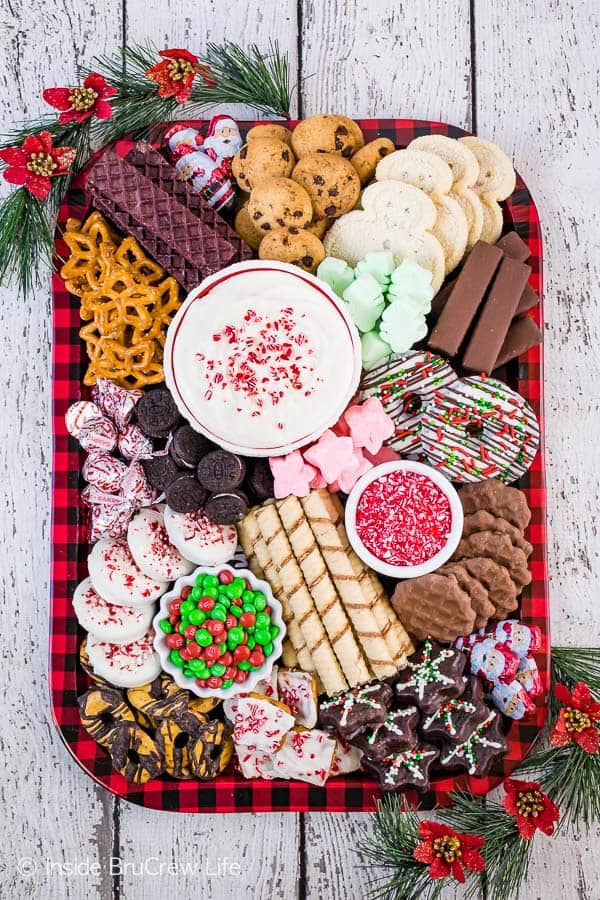 An overhead shot of multiple different Christmas cookies.