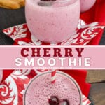 Pinterest image for cherry smoothie.