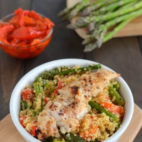 Roasted Red Pepper and Asparagus Quinoa