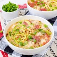 Low Carb Chicken Alfredo Soup with Zoodles