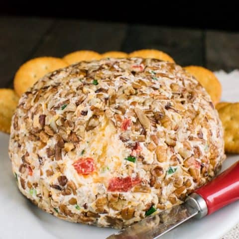 Roasted Red Pepper and Garlic Cheese Ball