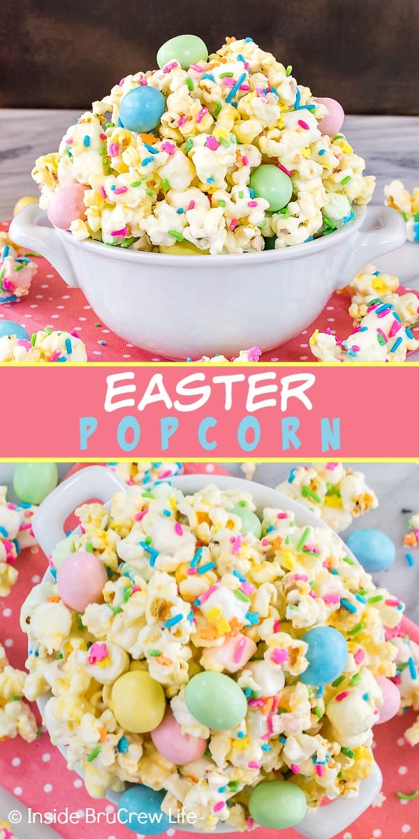 White Chocolate Covered Easter Popcorn Recipe - Inside BruCrew Life