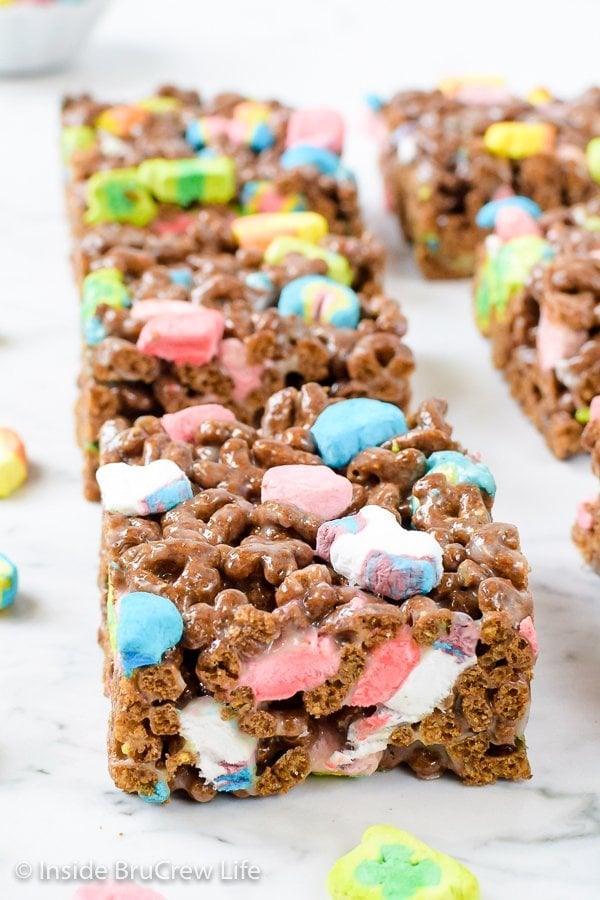 Chocolate Lucky Charms Marshmallow Treats - Inside BruCrew Life