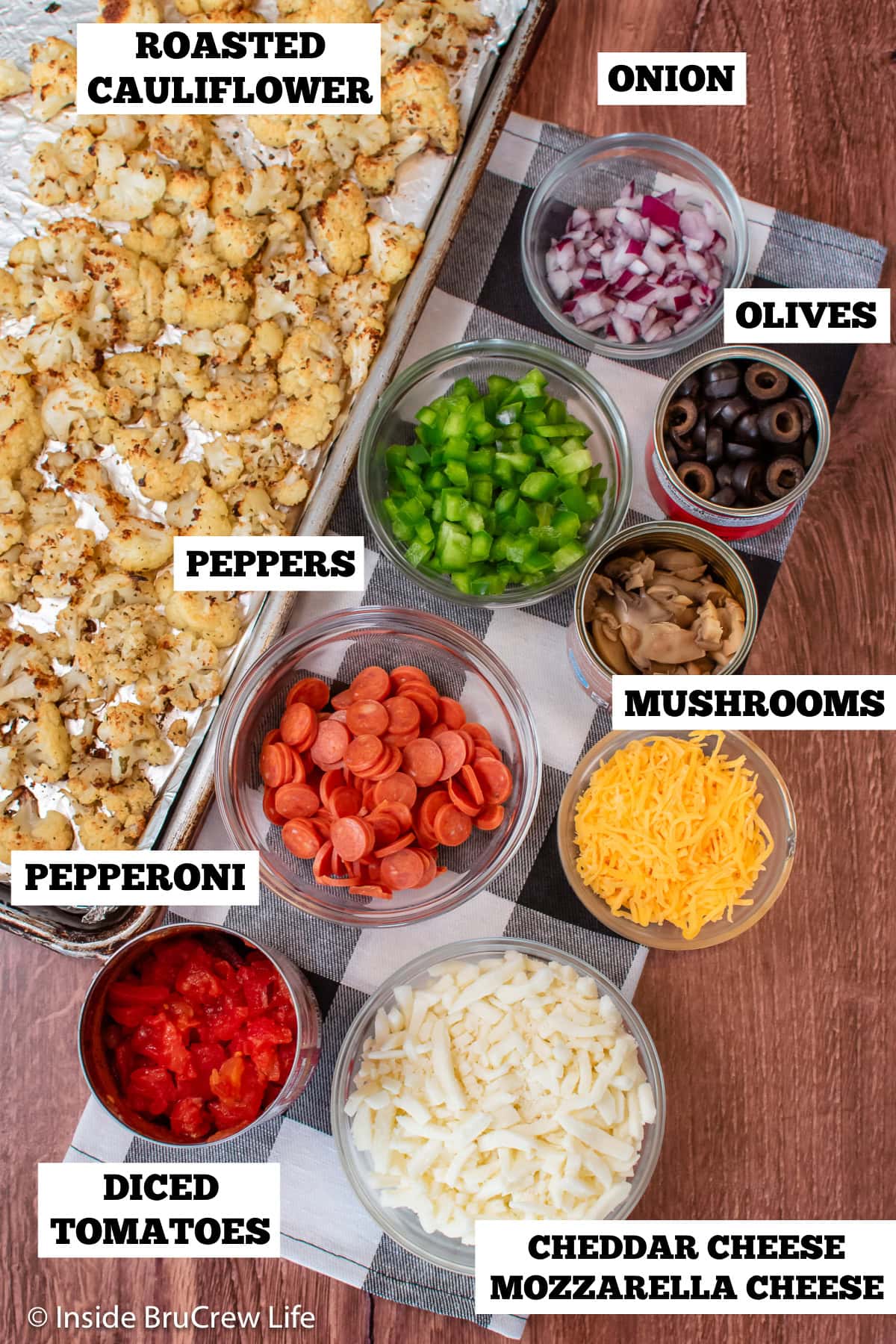 Cans of ingredients needed to make nachos.