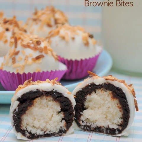 Coconut Macaroon Brownie Bites