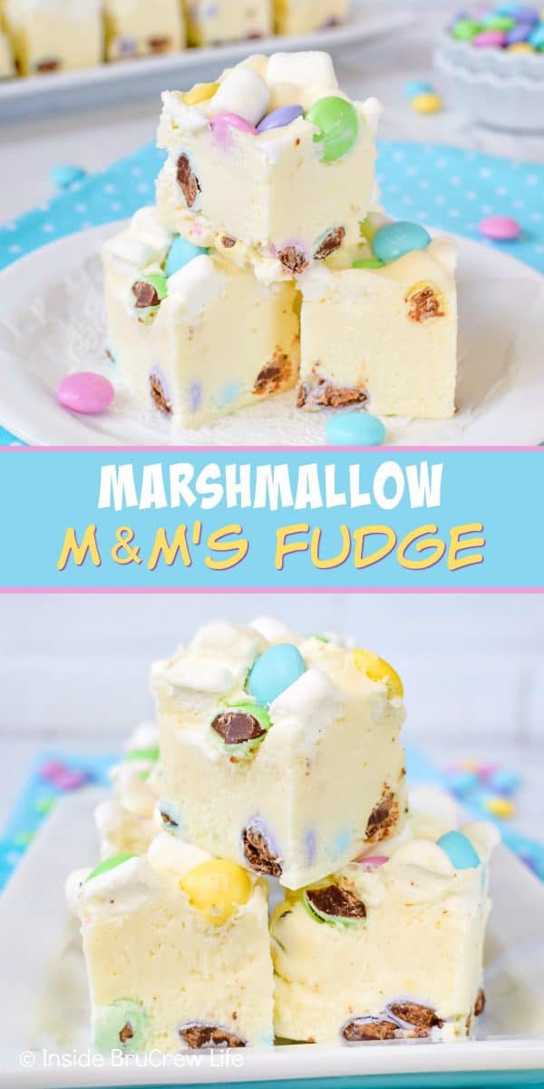 Marshmallow M&M Fudge (Easter Fudge) - Inside BruCrew Life