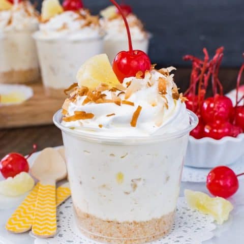 No Bake Pina Colada Cheesecake Parfaits