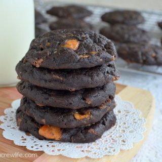 Dark Chocolate Butterfinger Cookies