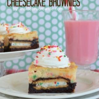 Cake Batter Cheesecake Brownies