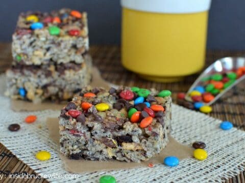 rice krispies treats with m&ms