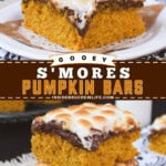 Pinterest image for S'mores Pumpkin Bars.