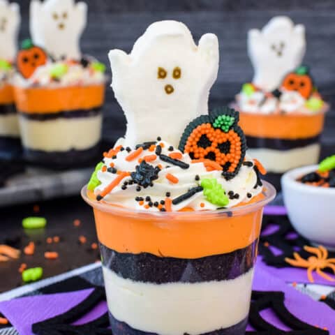 No Bake Halloween Cheesecake Parfaits-image