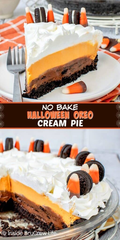 No Bake Halloween Oreo Cream Pie - Inside BruCrew Life