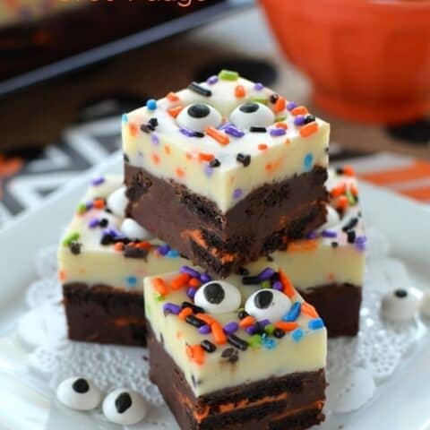 Spooky Chocolate Vanilla Oreo Fudge title 2