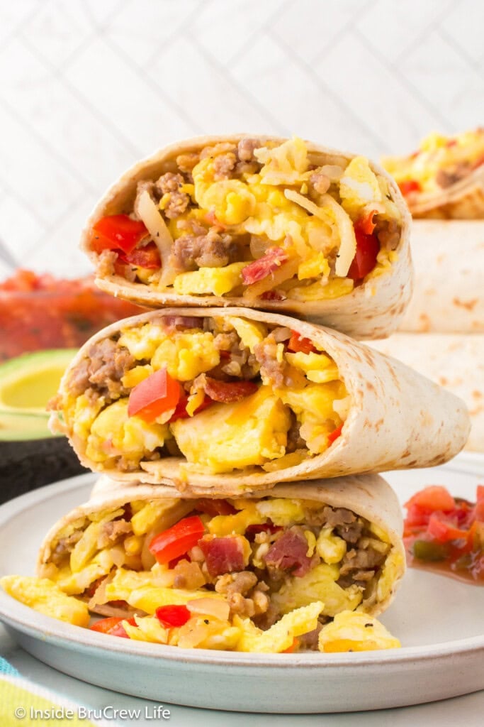 Breakfast Egg Burritos Recipe (Freezer Friendly) - Inside BruCrew Life