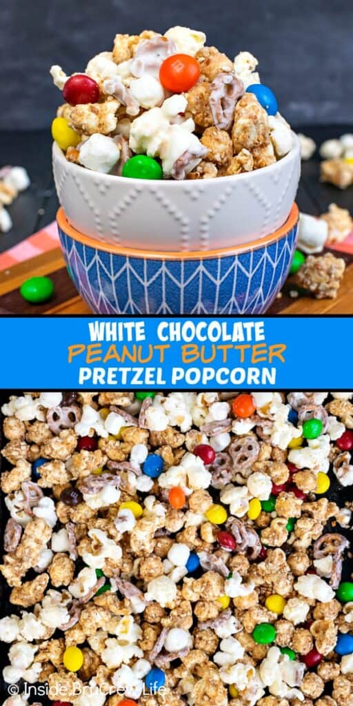 White Chocolate Peanut Butter Pretzel Popcorn - Inside BruCrew Life