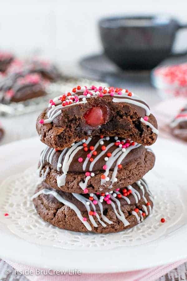 chocolate cherry cookies with cake mix