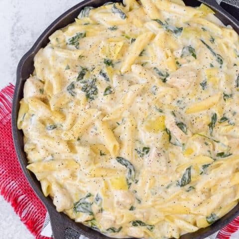 Spinach Artichoke Chicken Pasta