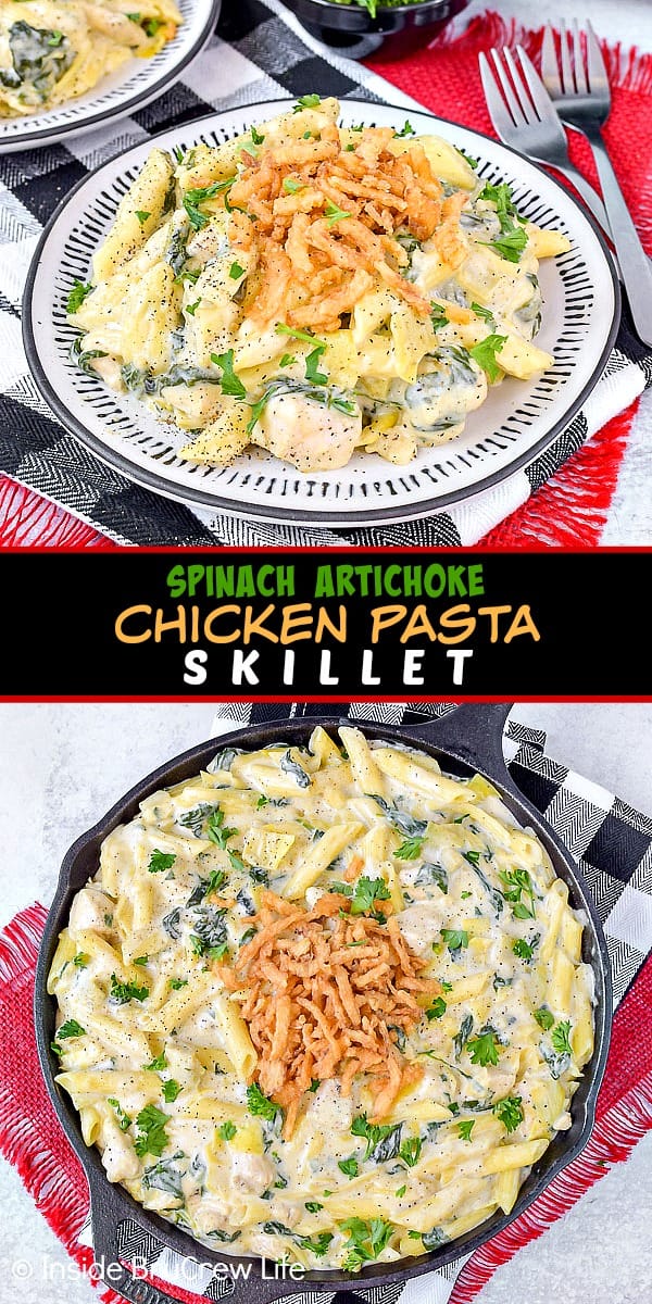 Spinach Artichoke Chicken Pasta Inside Brucrew Life