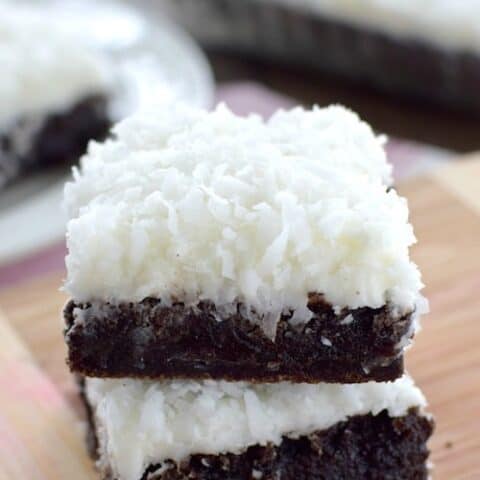 Nutella Brownies with Coconut Frosting