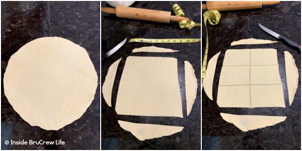 Three photos showing how to make Nutella Pop Tarts