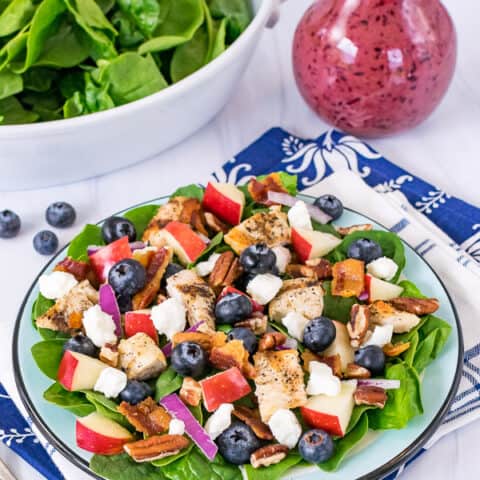 Blueberry Apple Spinach Salad