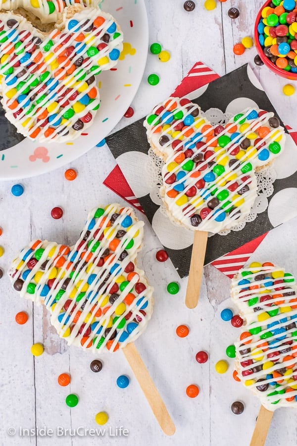 M&M's Mickey Mouse Rice Krispie Treats