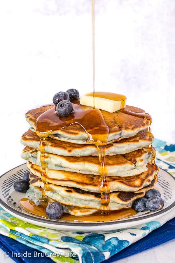 Easy Blueberry Pancakes Recipe {Freezer Friendly} - Inside BruCrew Life